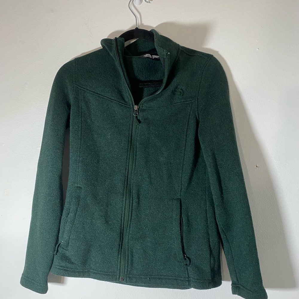 Green North Face Zip Up